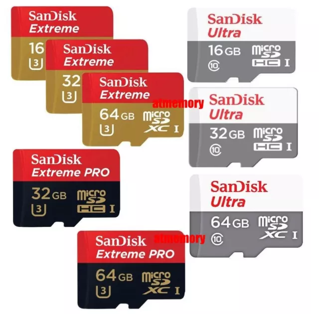 Sandisk 16/32/64/128/200GB Ultra Extreme Pro Micro SD SDXC C10 lot Memory Card