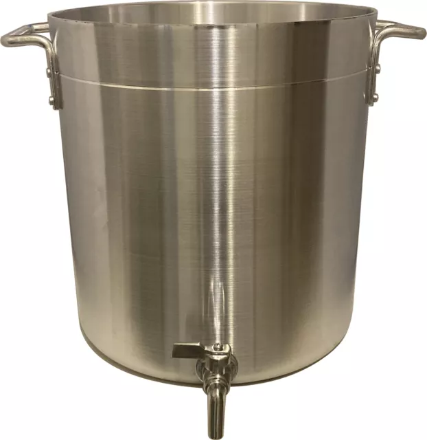 24 qt Aluminum Stock Pot with Spigot Spout: Heavy-Duty 6 Gallons Kettle + Faucet