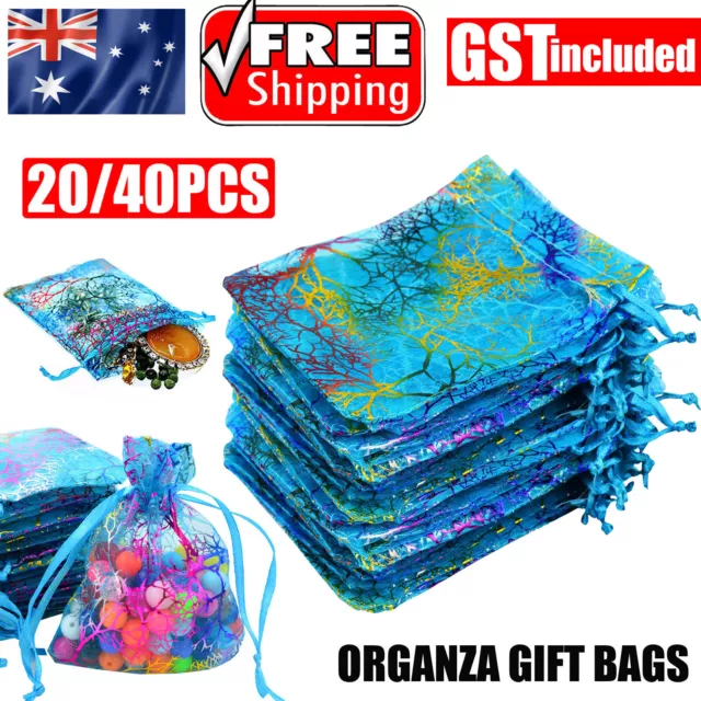 20/40X Organza Gift Bags Pouch Wedding Jewellery Party Ring Beads Candy Bracelet
