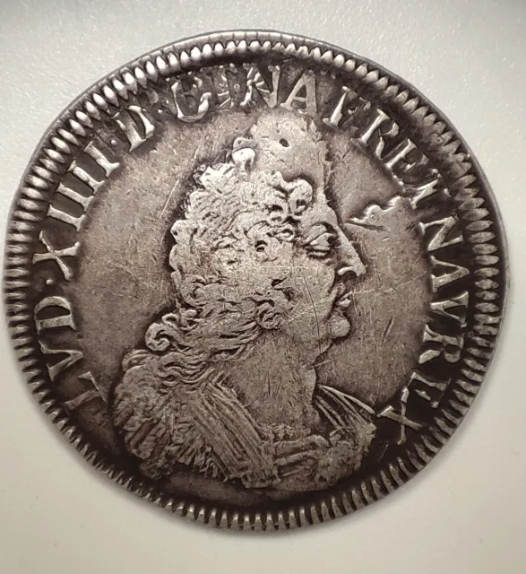 Demi Écu Aux Palmes/Louis XIV/1693/ Flanc Reformé nd/ Monnaie Royale Argent