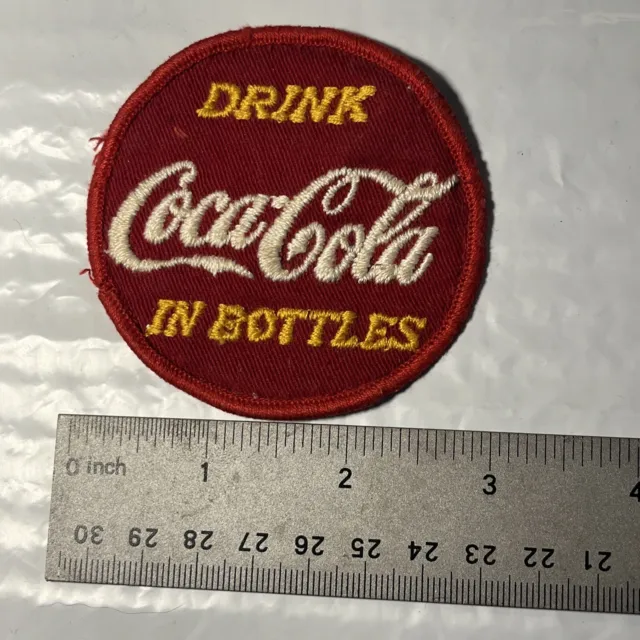 Original Large Drink Coca-Cola In Bottles Soda Pop Salesman Patch Uniform Sign