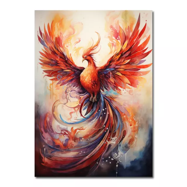 Immortal Resurrect Phoenix Bird Painting Wall Art Matte Poster Print