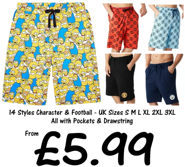 Mens Shorts Football Character Cartoon Lounge Pj Pyjama Sleep Short 14 Prints