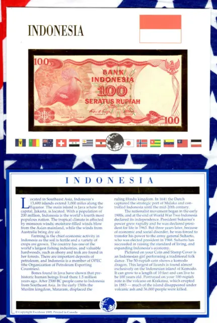 E Banknotes of All Nations Indonesia 100 Rupiah 1984 P-122 UNC MUB059261