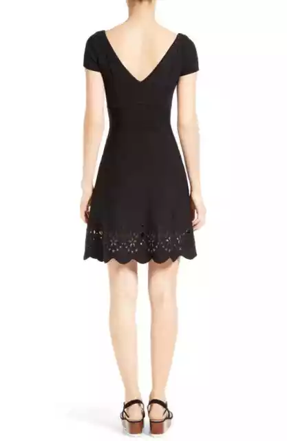 RED VALENTINO Women's Black Embroidered Knit Dress Size Small L31313 2