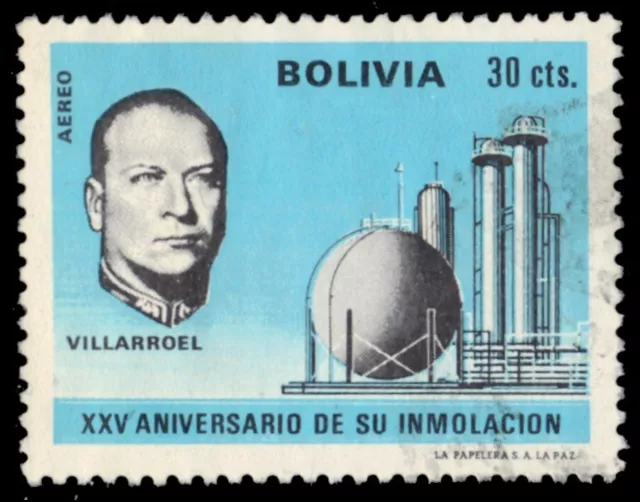 BOLIVIA RAC2 - President Gualberto Villarroel "Air Post Postal Tax" (pb82653)