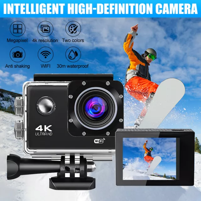 4K 2'' Ultra HD 1080P Sport WiFi 16MP Action Camera DV Video Go Car Cam Pro UK