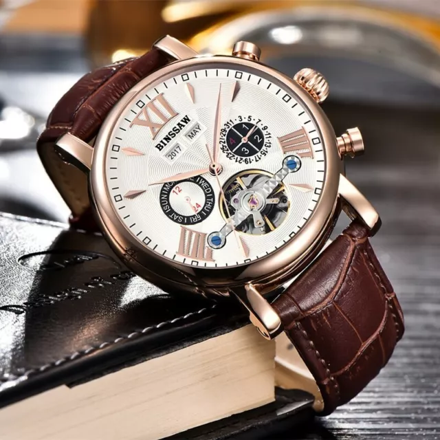 MONTRE DE LUXE homme Tourbillon automatique m canique bracelet en