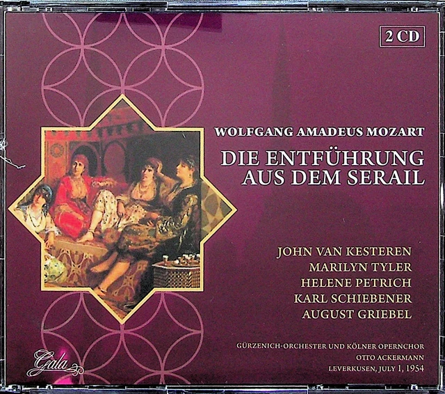 MOZART Die Entfuhrung Aus Dem Serail Live 1.7.1954 Ackermann 2-CD VAN KESTEREN