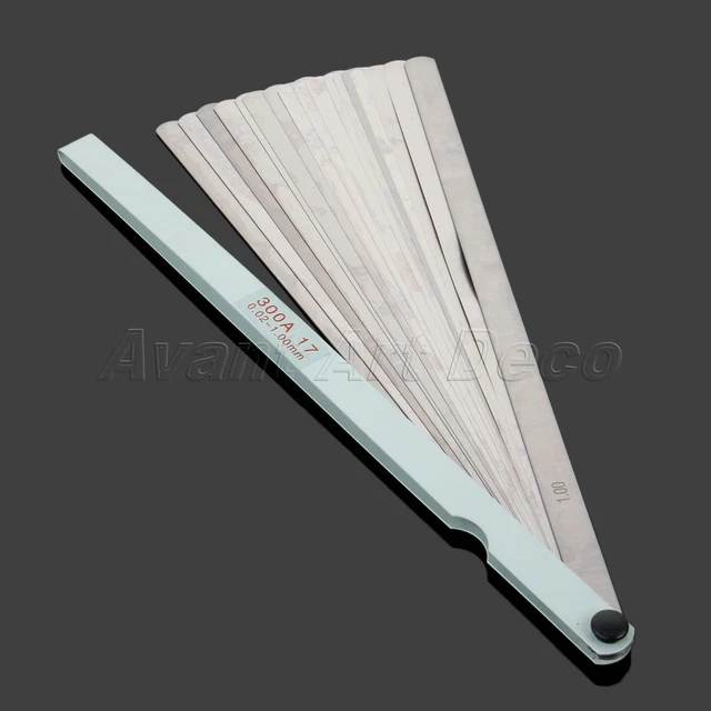 USEFUL FEELER GAUGE 300mm Long Carbon Steel 17 Blades Metric 0.021mm