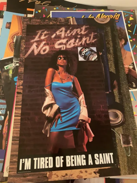 Vintage Poster 14.5”x27” Coqui 900 1992 I’m Tired Of  Being A Saint Malt Liquor