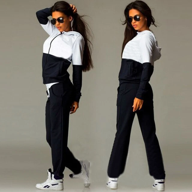 Yoga Suit Women Gym Colorblock Fitness Tracksuit Zip Comfort Tops+Sport Jogger 1