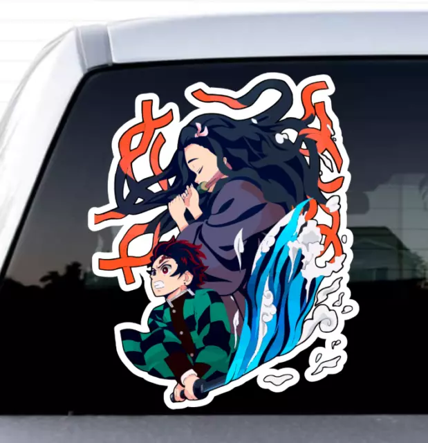 Anime Demon Tanjiro Kamado & Nezuko Water - Vinyl Decal Truck Car Sticker Laptop