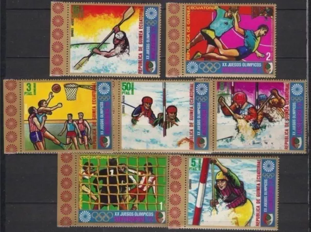 Equatoriale Guinea 1972 Olimpiadi Calcio Pallamano Pallacanestro Kayak Canoa Mnh