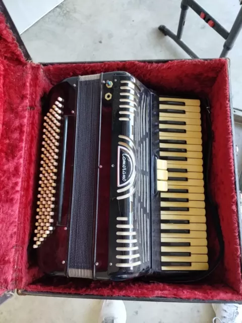 Camerano Black120 bass Accordion 4/2 reg Accordian G. Cond. 2 and 4 reeds 17inch