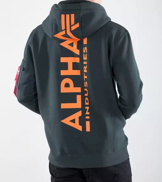 Alpha Industries Pullover con Cappuccio Uomo Giubbotto Felpa Petrolio 353