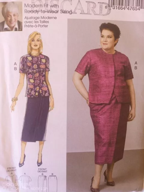 Butterick Sewing Pattern B6605-Misses' BLOUSE and SKIRT-Size: 3/4-16-UNCUT-Easy