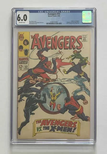 Avengers #53. June 1968. Marvel. 6.0 Cgc. Avengers Vs The X-Men! Buscema Cover!