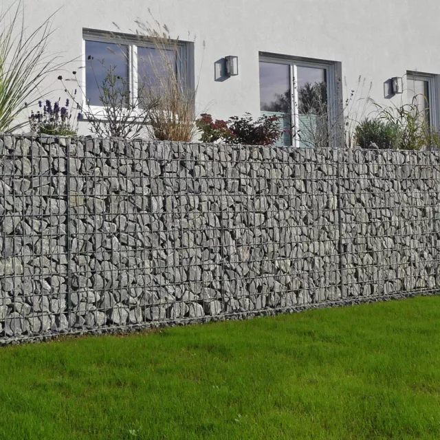 Gabionenwand 14m x 50cm x 1m Steinzaun Drahtkorb Schotterkorb Gabione Mauer neu✔ 2