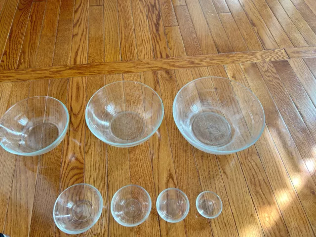 Set of 7 Glass Bowls Duralex Made in USA & France