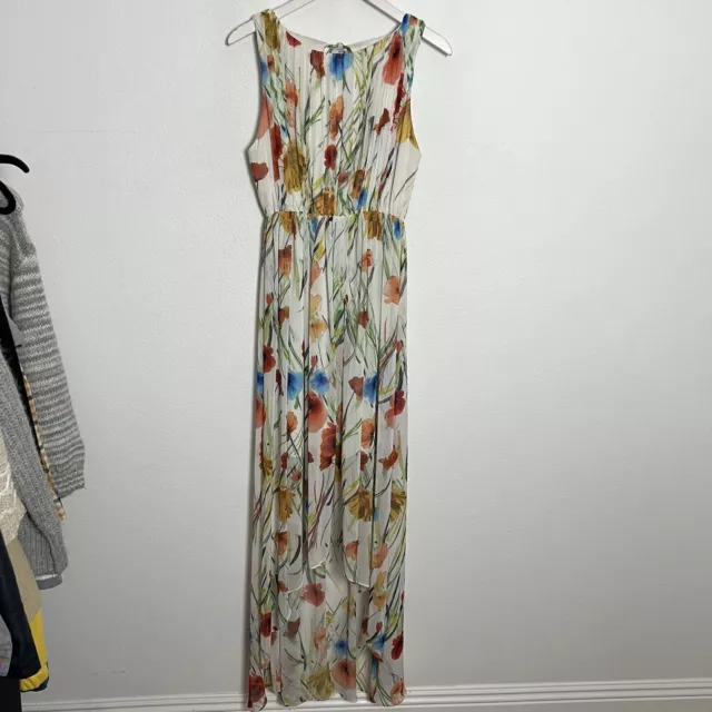Alice + Olivia Mel Open Back High Low Floral Print Dress Multicolor Size 4 2