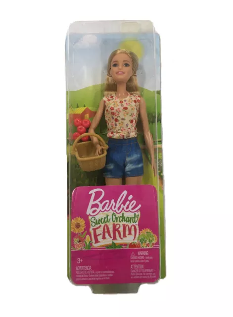 BARBIE SWEET ORCHARD Farm Doll Blonde with Basket Apples 2018