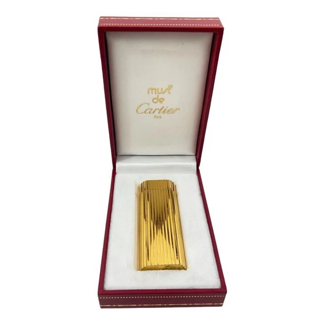 Accendino Cartier 7 cm Placcato Oro + Custodia