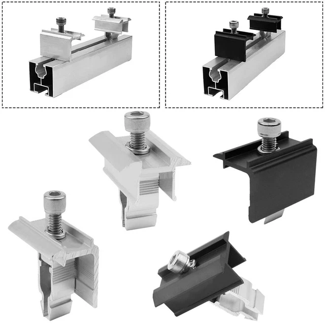 Clip media lega di zinco sliver staffa solare blocco pressione nera