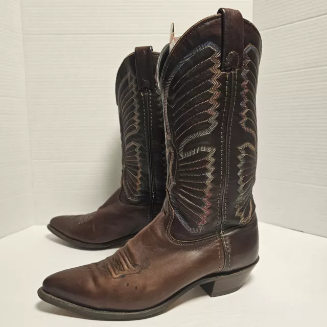 Vittorio Ricci Cowboy Western Boots Women's Sz 8.5M Brown Leather EUC