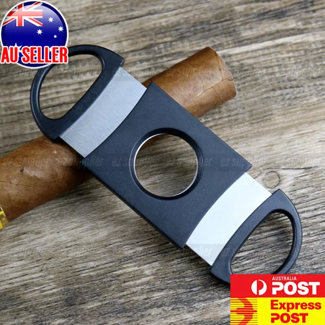 Double Steel Blade Cigar Cutter Scissors Shear Tobacco Trimmer Smoke Tool HOT