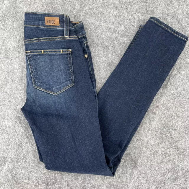 Paige Jeans Women's 25 Skyline Ankle Peg Low Rise Skinny Blue Pants Stretch