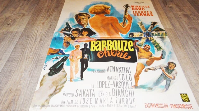 BARBOUZE CHERIE  ! mireille darc affiche cinema vintage 1966