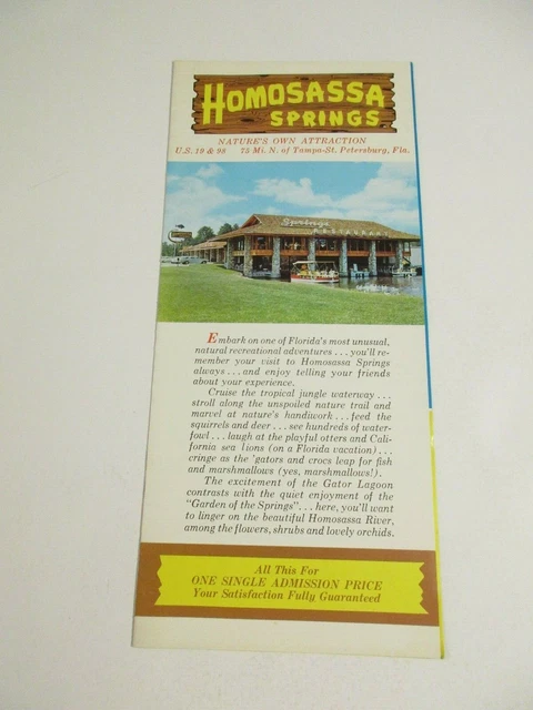 VINTAGE HOMOSASSA SPRINGS Florida - Vintage Homosassa Springs Florida Vacation Information Travel Brochure.webp