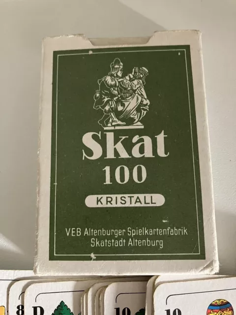 DDR Skatkarte Skat 100 Kristall Kartenspiel VEB Altenburger  Spielkartenfabrik