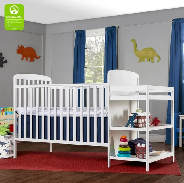 Cunas Para Bebes Convertible Marco Cama Para Niños Cambiador Baby Crib White