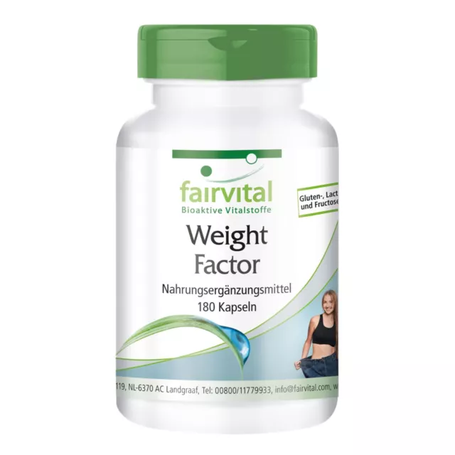 Weight Factor 180 Kapseln - 7 hochdosierte Vitalstoffe für den Fettabbau, VEGAN