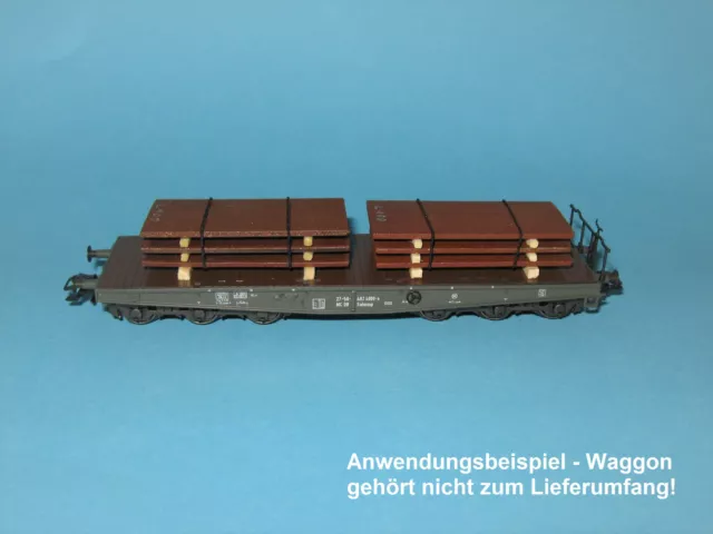 Ladegut H0 – 2 Stahlplatten-Stapel rostig (L= 2x55 mm) für Schwerlastwagen