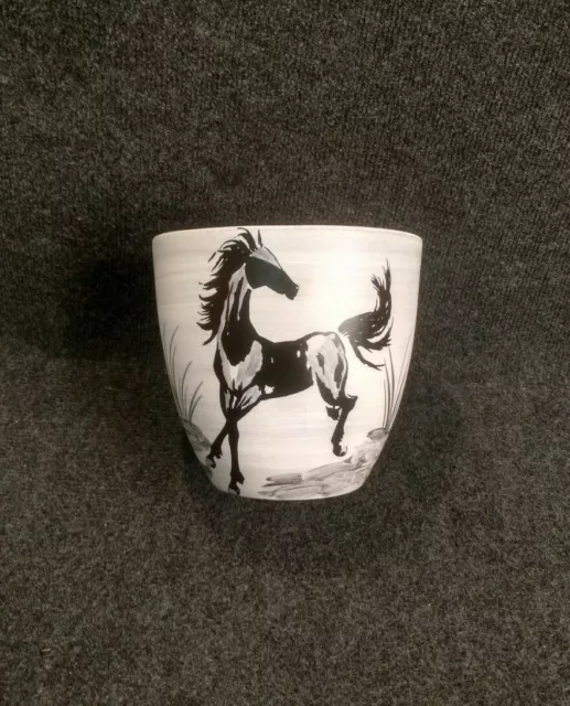 Paul Millet Sèvres Beau Vase cache pot Ceramique à décor equestre TBE