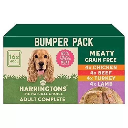 Harringtons Grain Free Hypoallergenic Wet Dog Food Meaty Pack 16x400g - Chicken,