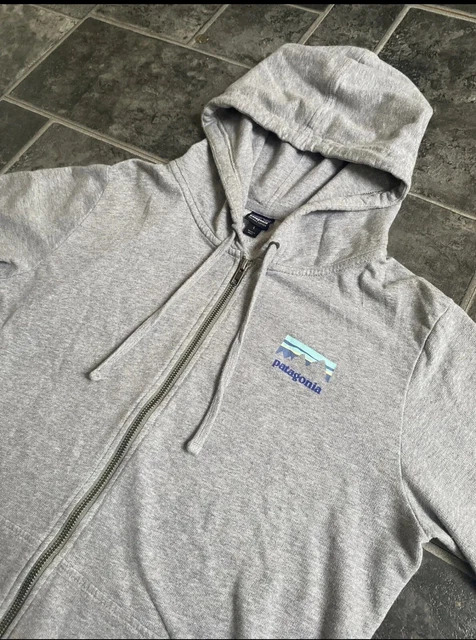 PATAGONIA WOMENS GREY Hooded Sweatshirt Hoodie Organic Cotton XS