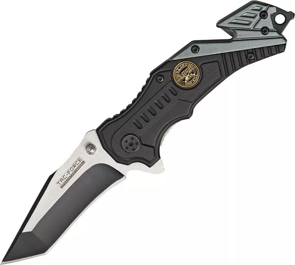 Tac-Force TF-640SN Black Silver Rescue Assist Open Sniper Folding Pocket Knife