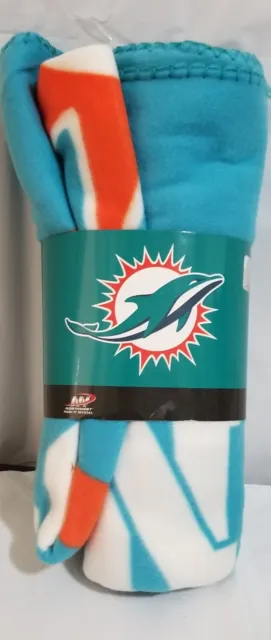 NFL Miami Dolphins 50" x 60" Rolled Fleece Blanket New
