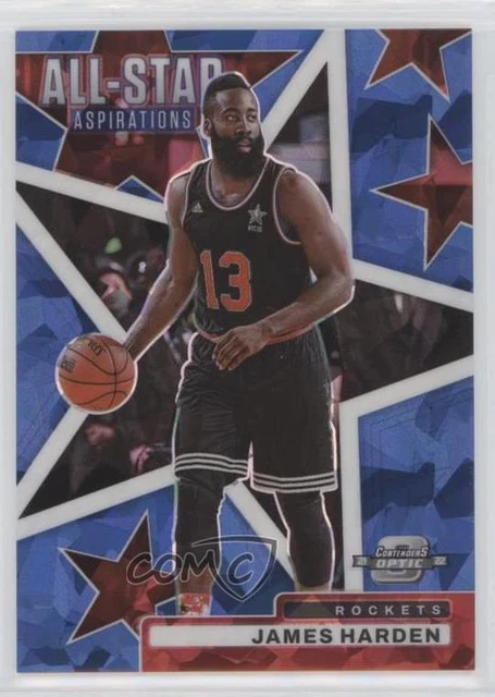 2021-22 Panini Contenders Optic Blue Cracked Ice Prizm /75 James Harden #18
