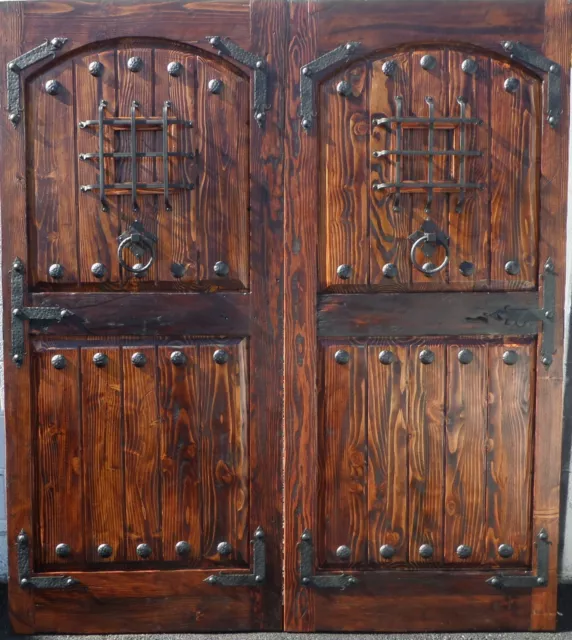 Rustic reclaimed lumber DOUBLE square door solid wood story book castle winery
