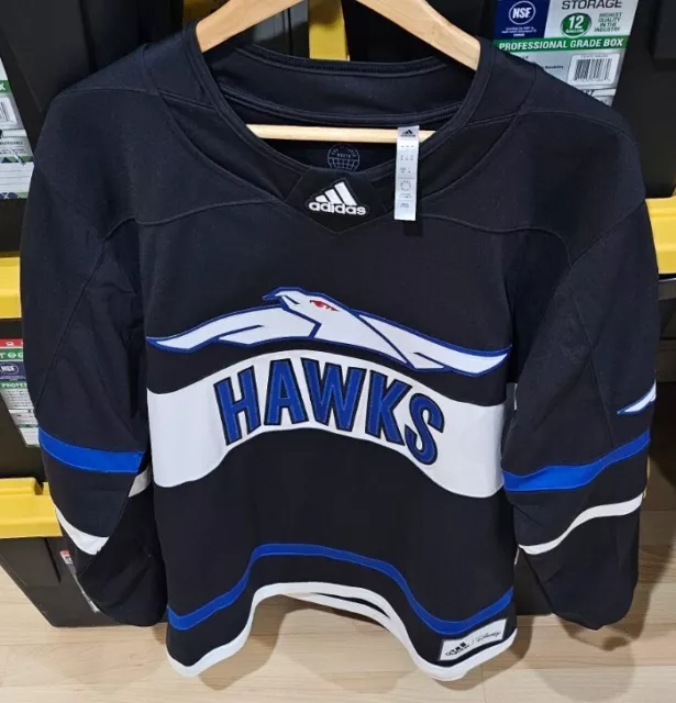 Adidas x Disney Mighty Ducks Hawks Bombay #9 Jersey Size 46 Small