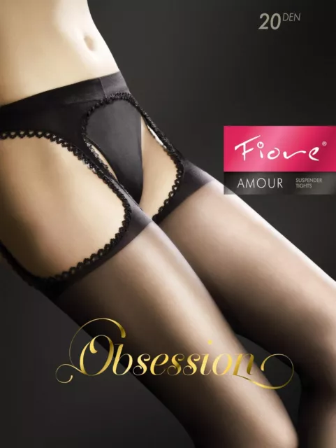 FIORE Amour Luxury 20 Denier Super Fine Suspender Tights - 5 Colours Available