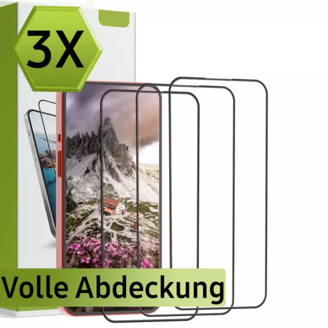 3x Panzerfolie Echt Glas Schutz Für iPhone 11 12 13 14 15 Pro Max Mini XR XS SE