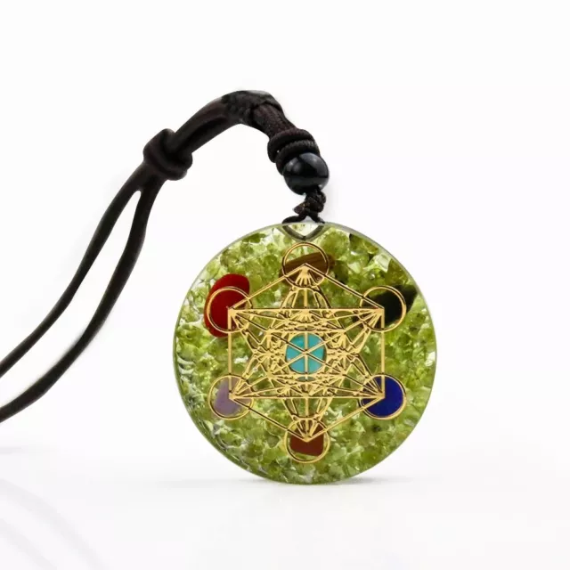 Orgone Pendant Tree Of Life Energy Orgonite Necklace olivine Crystal Healing