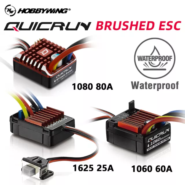 HobbyWing QuicRun 60A / 25A Brushed Waterproof ESC For 1/10 1/18 1/16 RC Car