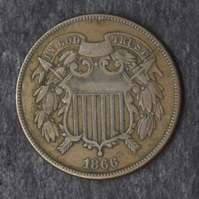 1866 2C Two Cent Piece - COINGIANTS -